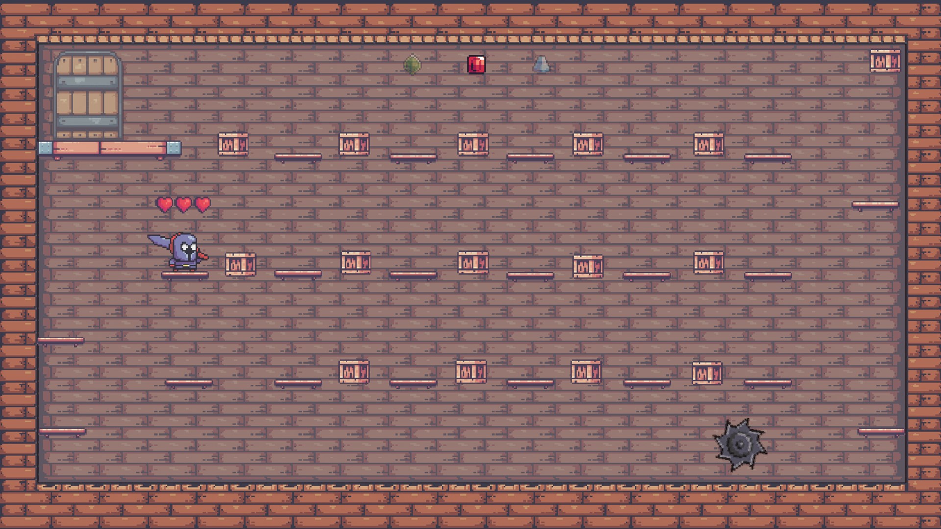 騎士面對充滿尖刺與敵人的危險關卡