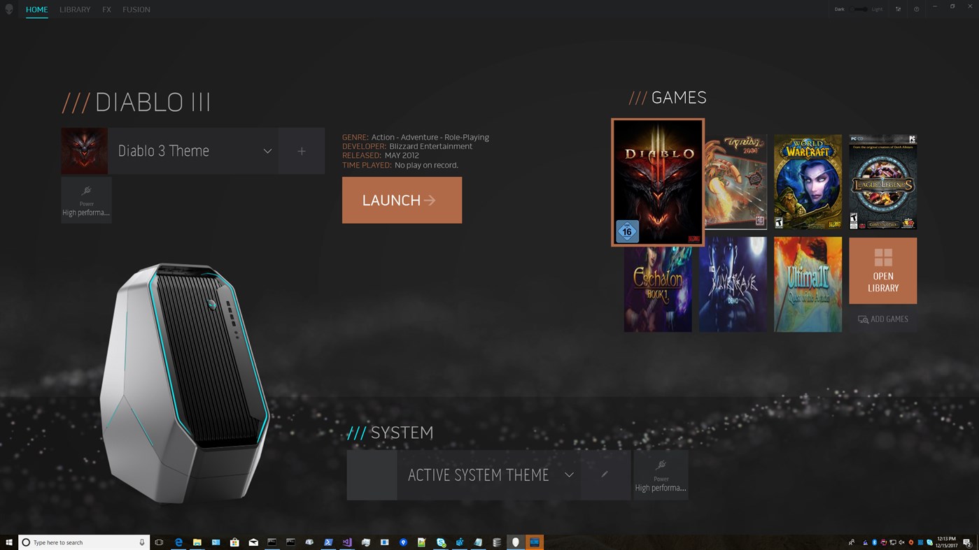 alienware os for windows 10