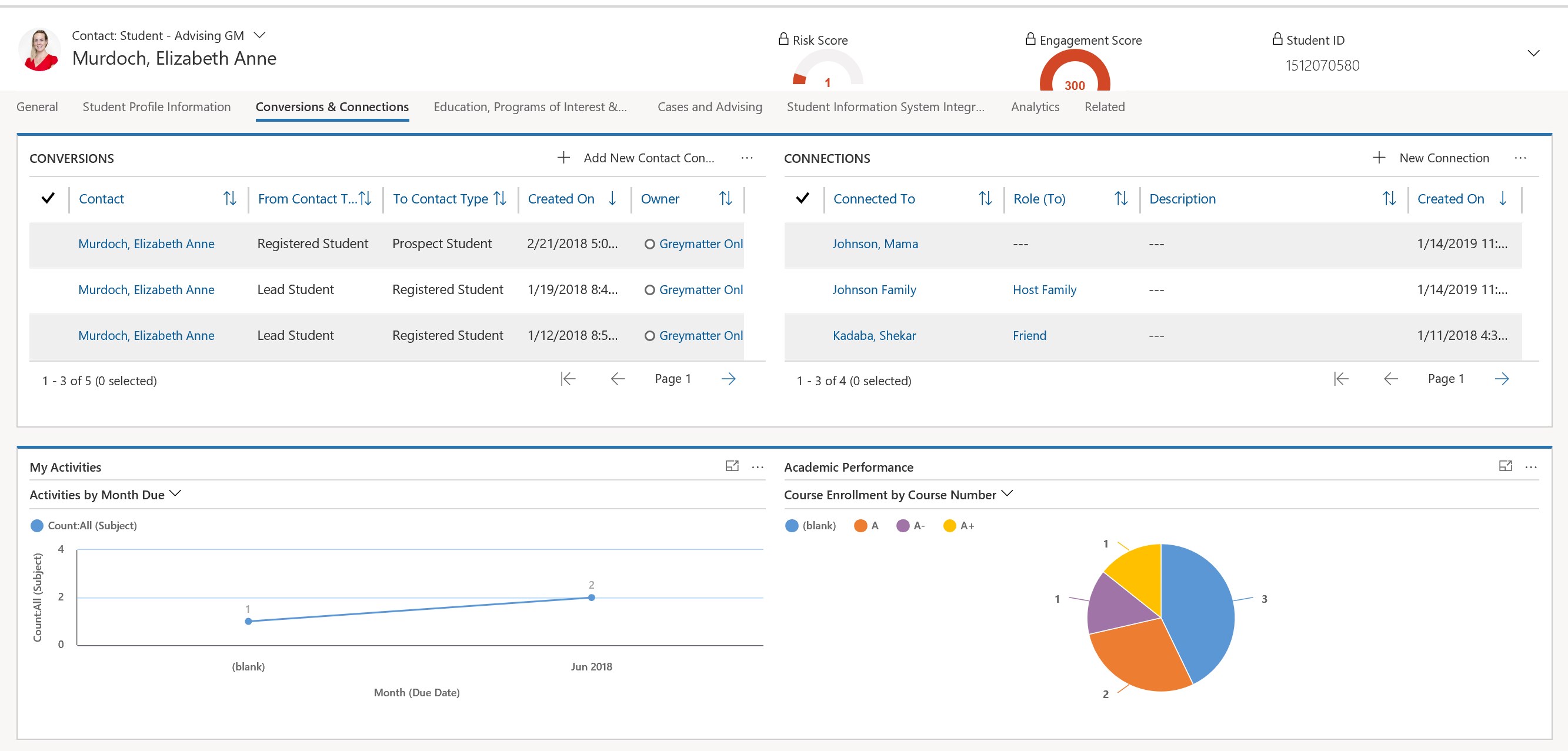 Snapshot 4 of greymatter CRM for Higher Education