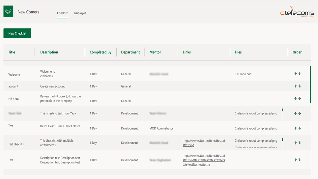 Snapshot 1 of New Comers