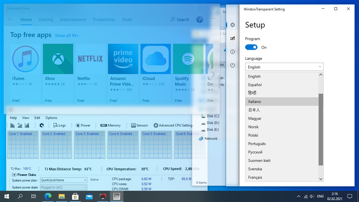 #6. WindowTransparent+ (Windows) 来自: Valaut