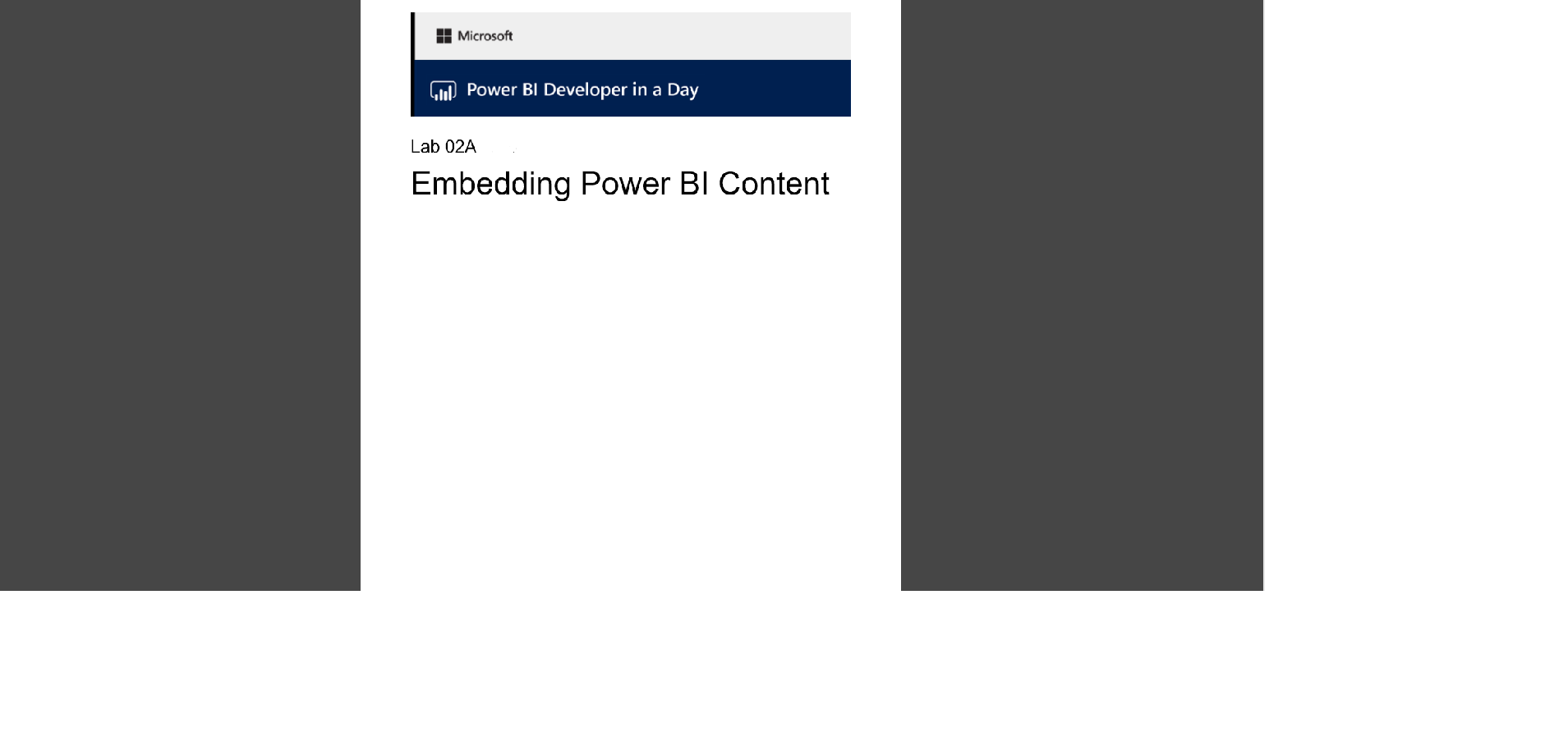 Snapshot 1 of Power BI for Developers: 1-Day Workshop