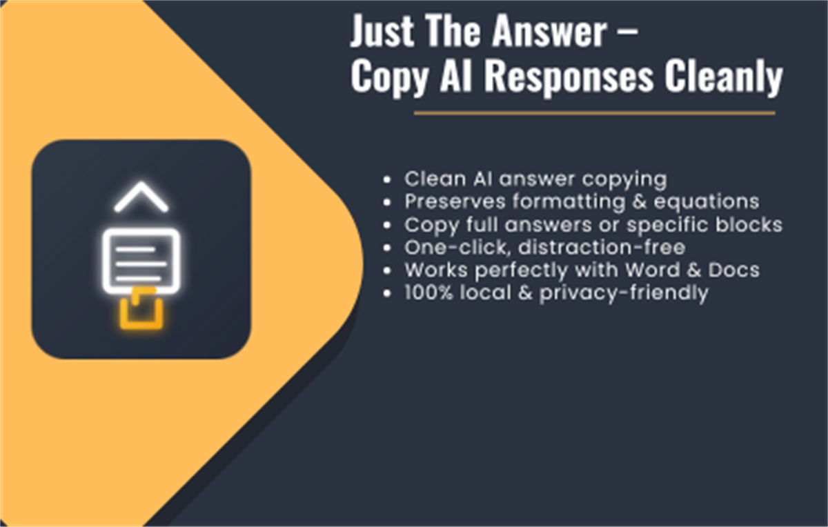Just The Answer – Copy AI Responses Cleanly