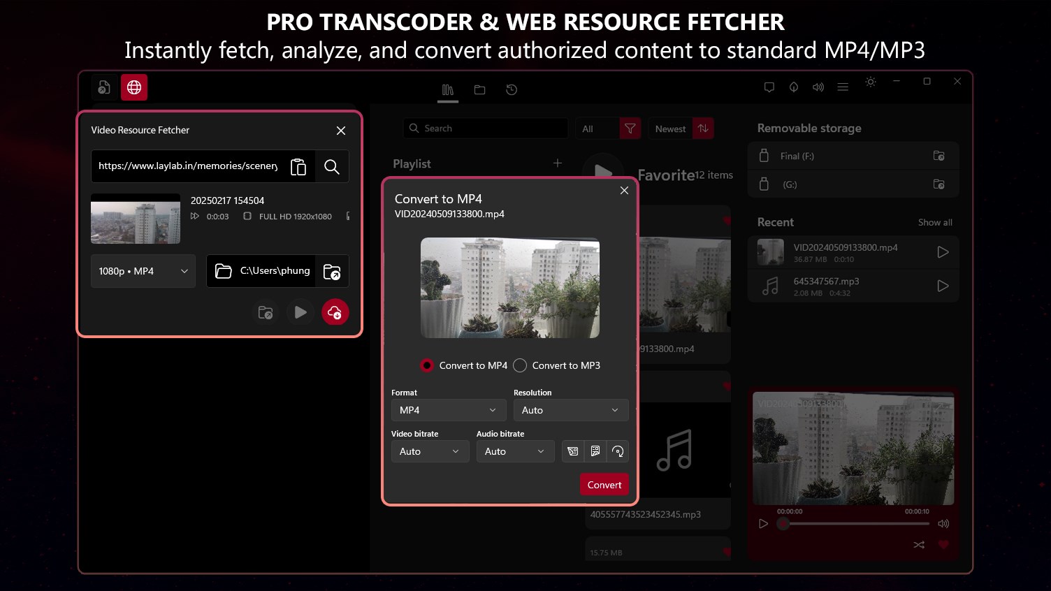 Media Player, Video Downloader - Play-list screenshot