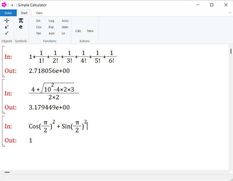 Simple Algebraic Calculator (Windows) di: REZEK für Computerspiele
