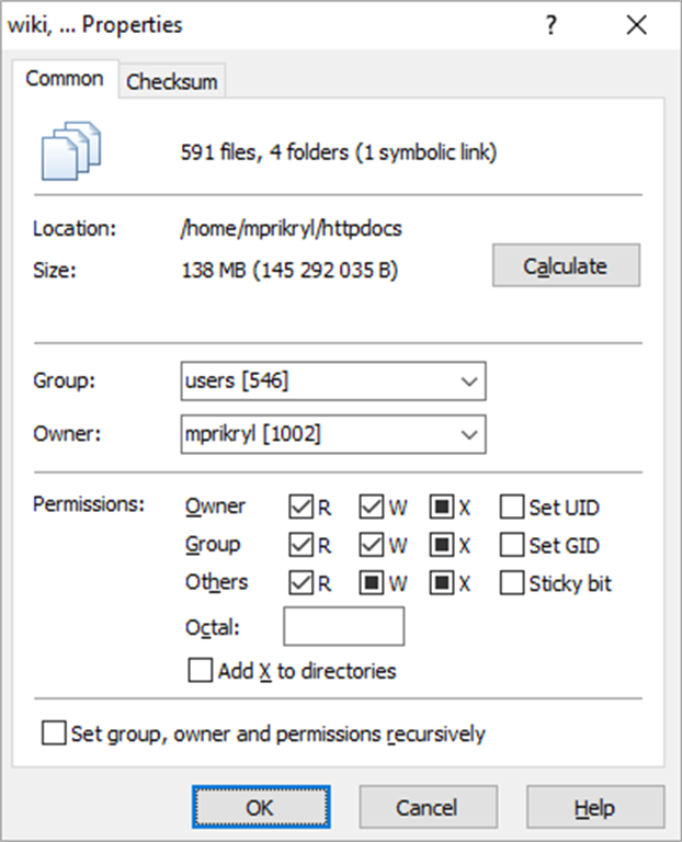 Properties common. S3 клиент. S3 Windows client. WINSCP окно свойств файла.
