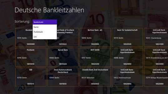Bankleitzahlen screenshot 2