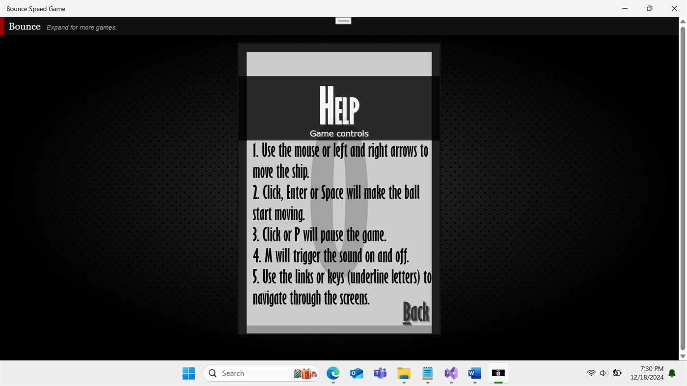 #4. Bounce Speed Game (Windows) 由: redparrot