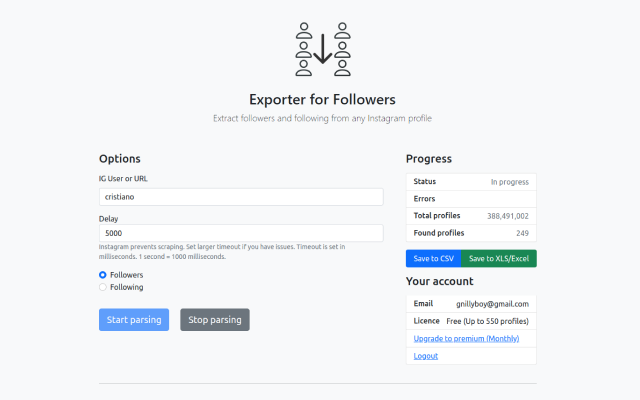 Exporter for Followers