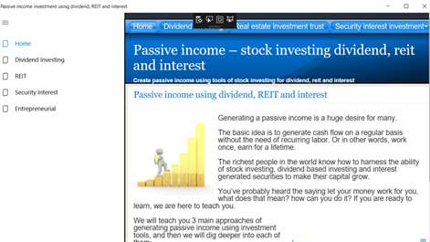 Passive income investment using dividend, REIT and interest Screenshots 1