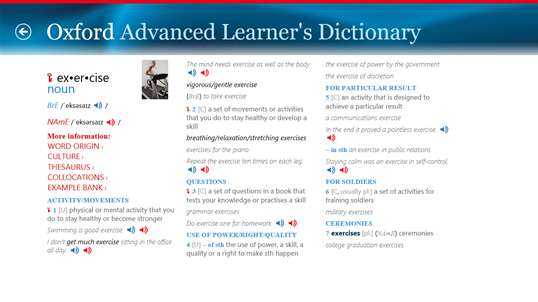 Oxford Advanced Learner's Dictionary, 8th edition screenshot 2