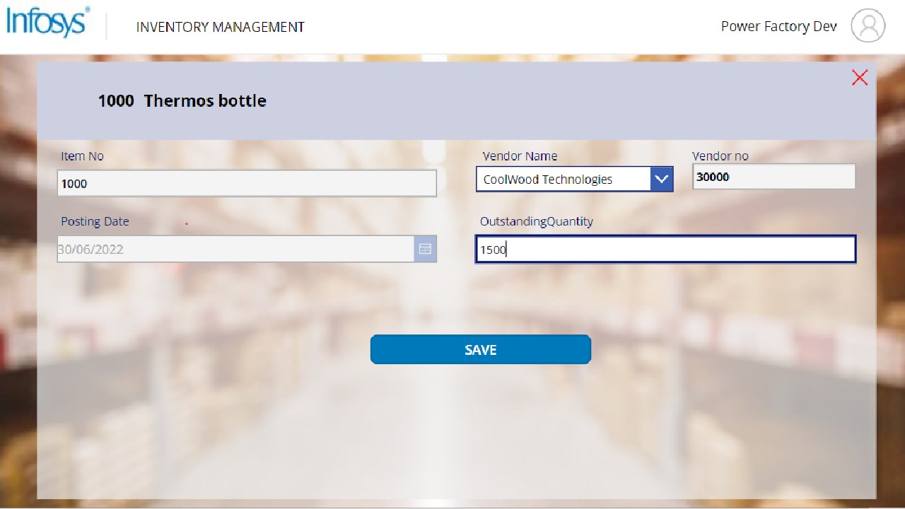 Snapshot 3 of Inventory Management App