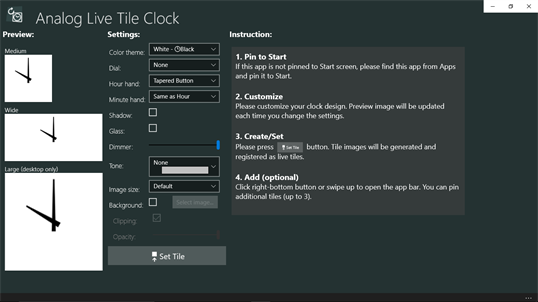 Analog Live Tile Clock screenshot 2