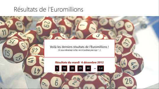 Résultats Euromillions screenshot 1