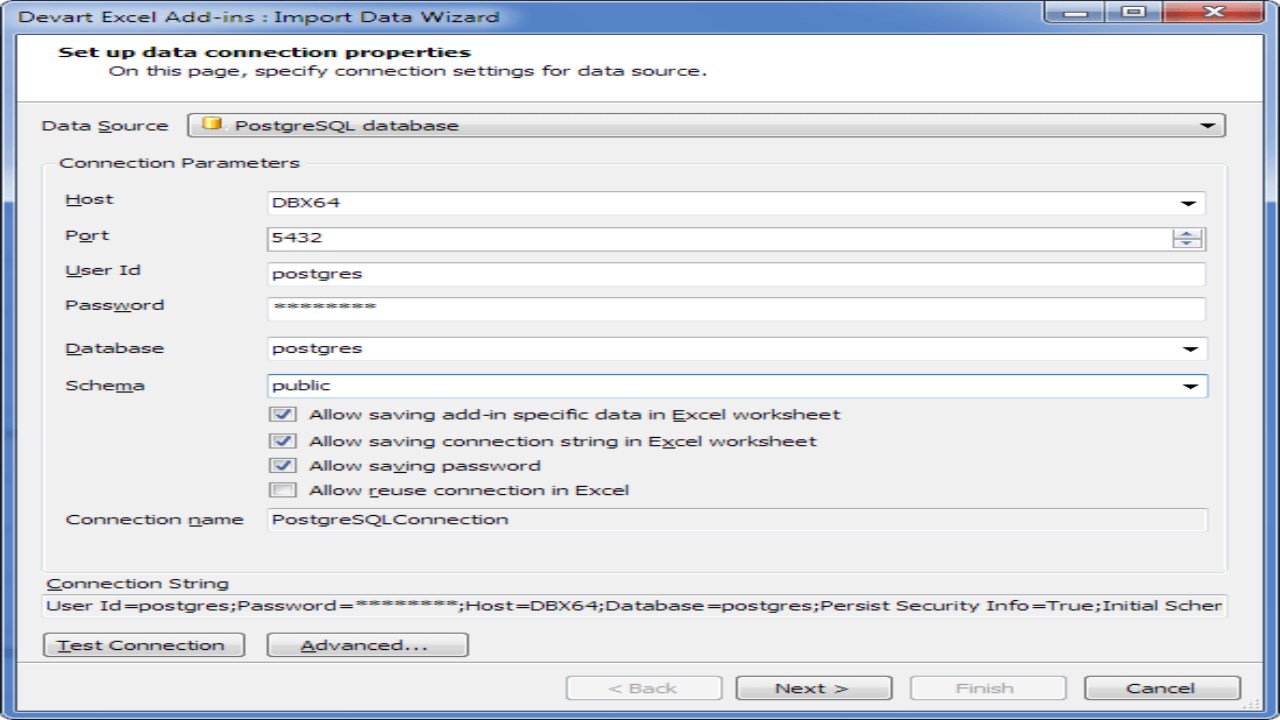 Snapshot 2 of Devart Connector for PostgreSQL from Excel