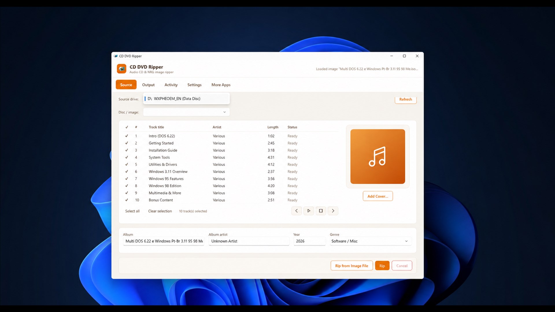 CD DVD Ripper - Windows に無料でダウンロードしてインストールする