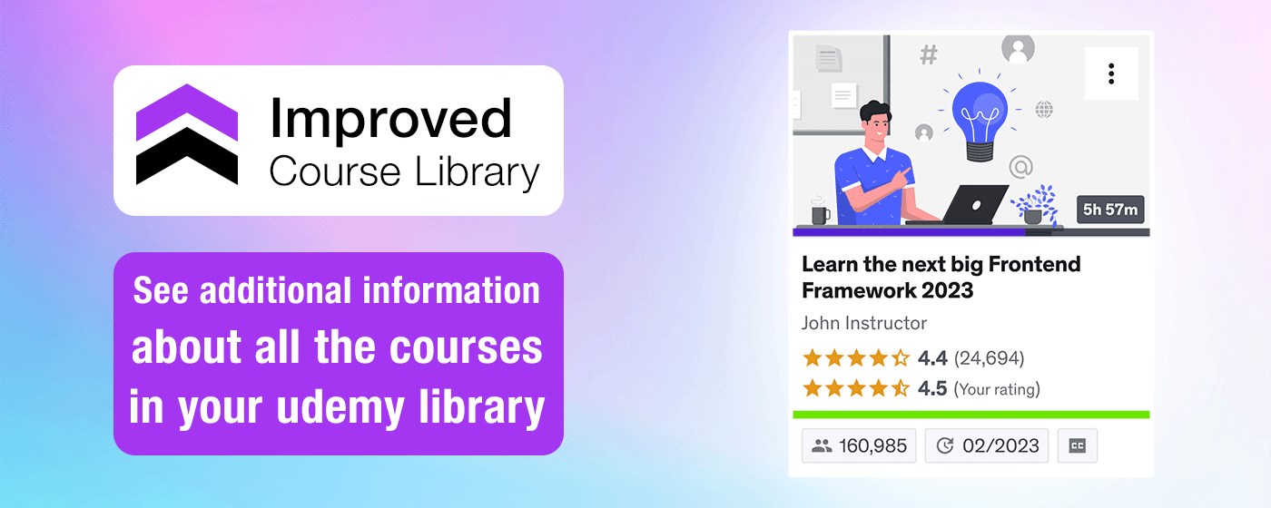 Udemy - Improved Course Library marquee promo image