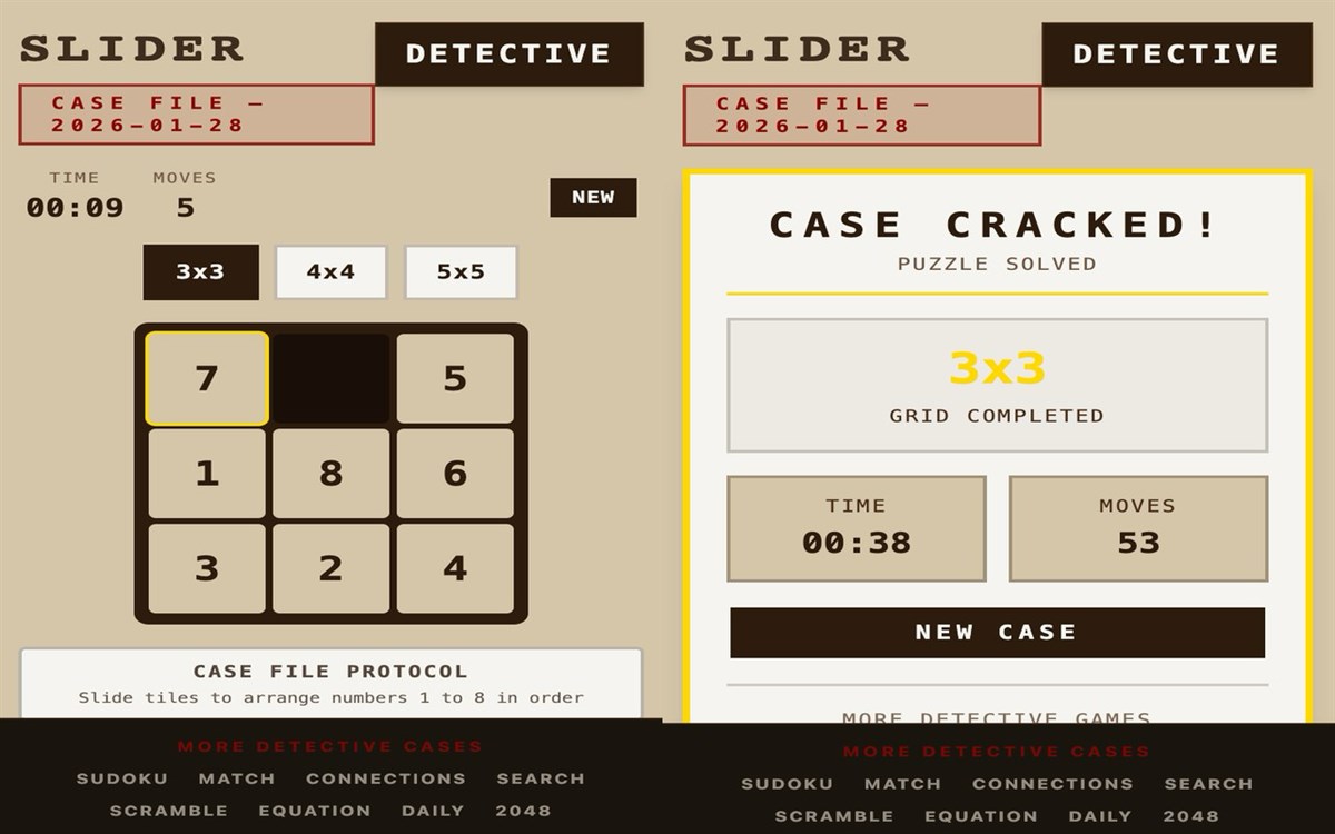 Detective Slider — Rearrange the Evidence