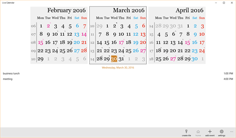 Live Calendar Screenshots 2