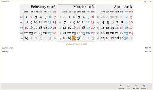 Live Calendar screenshot 2