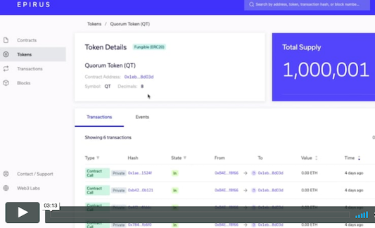 Epirus Azure Blockchain Service Explorer