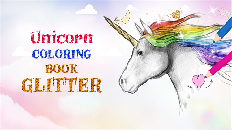 Unicorn Coloring Book With Glitter - PC - (Windows)