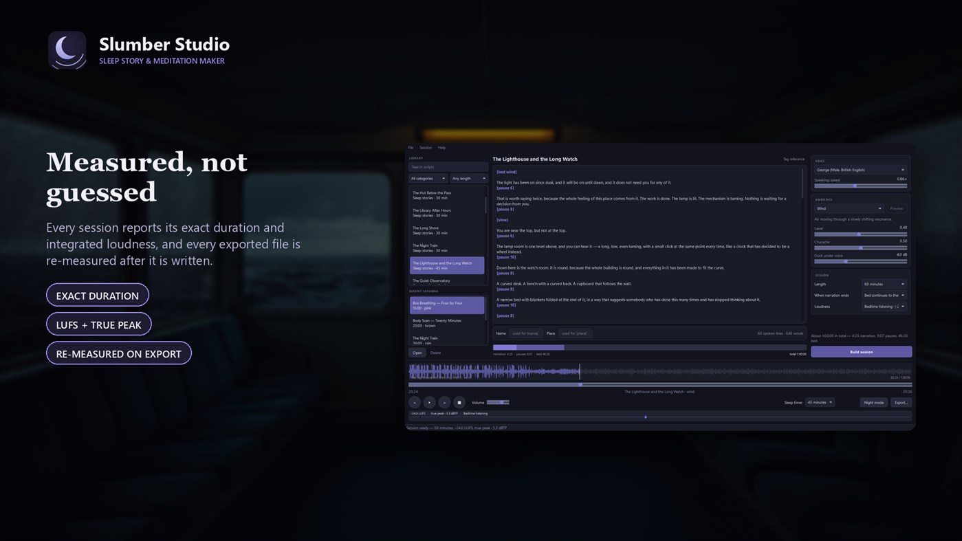 #5. Slumber Studio — AI Voiceover & Audiobook Maker (Windows) By: manxlr