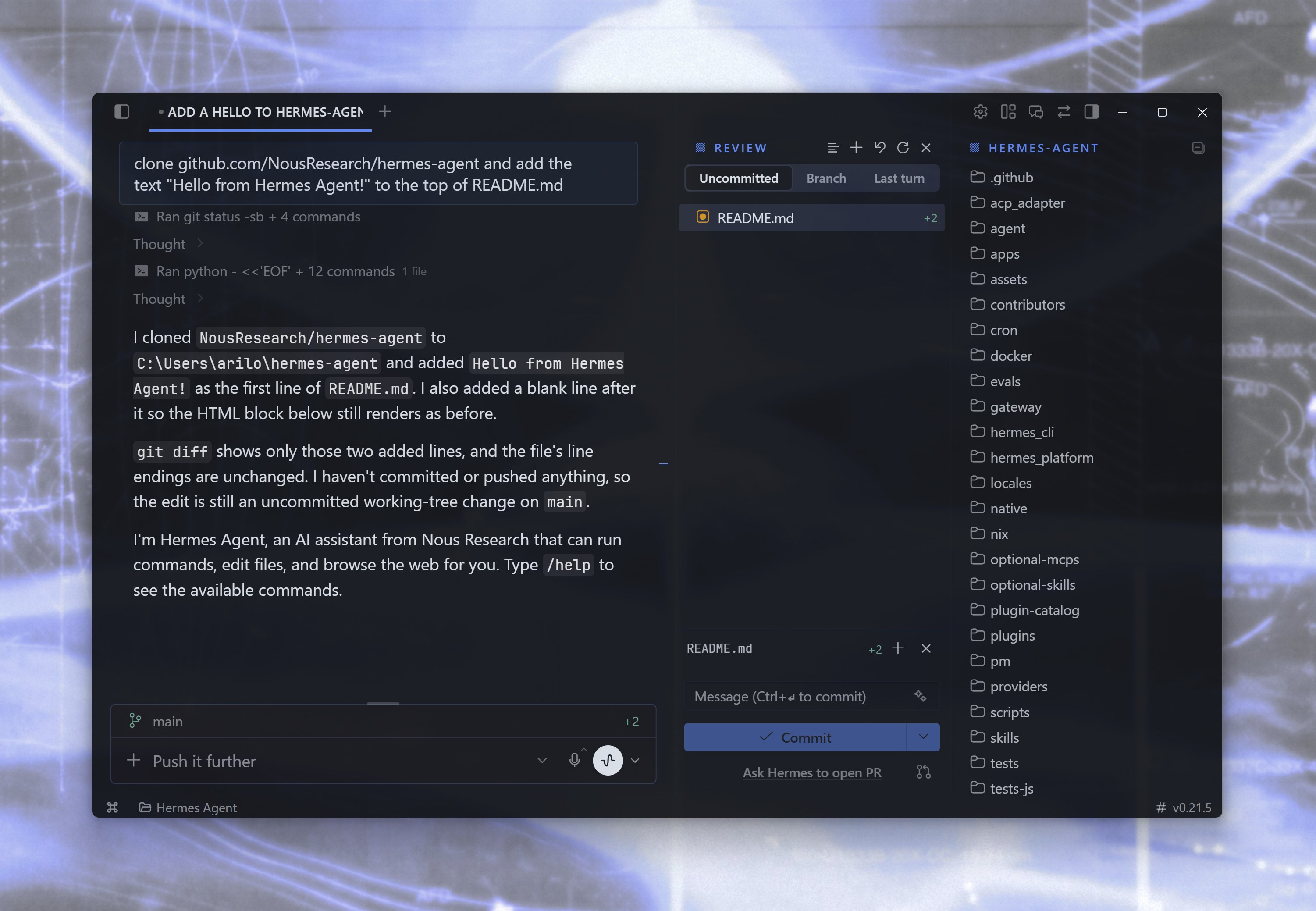 Hermes Agent screenshot