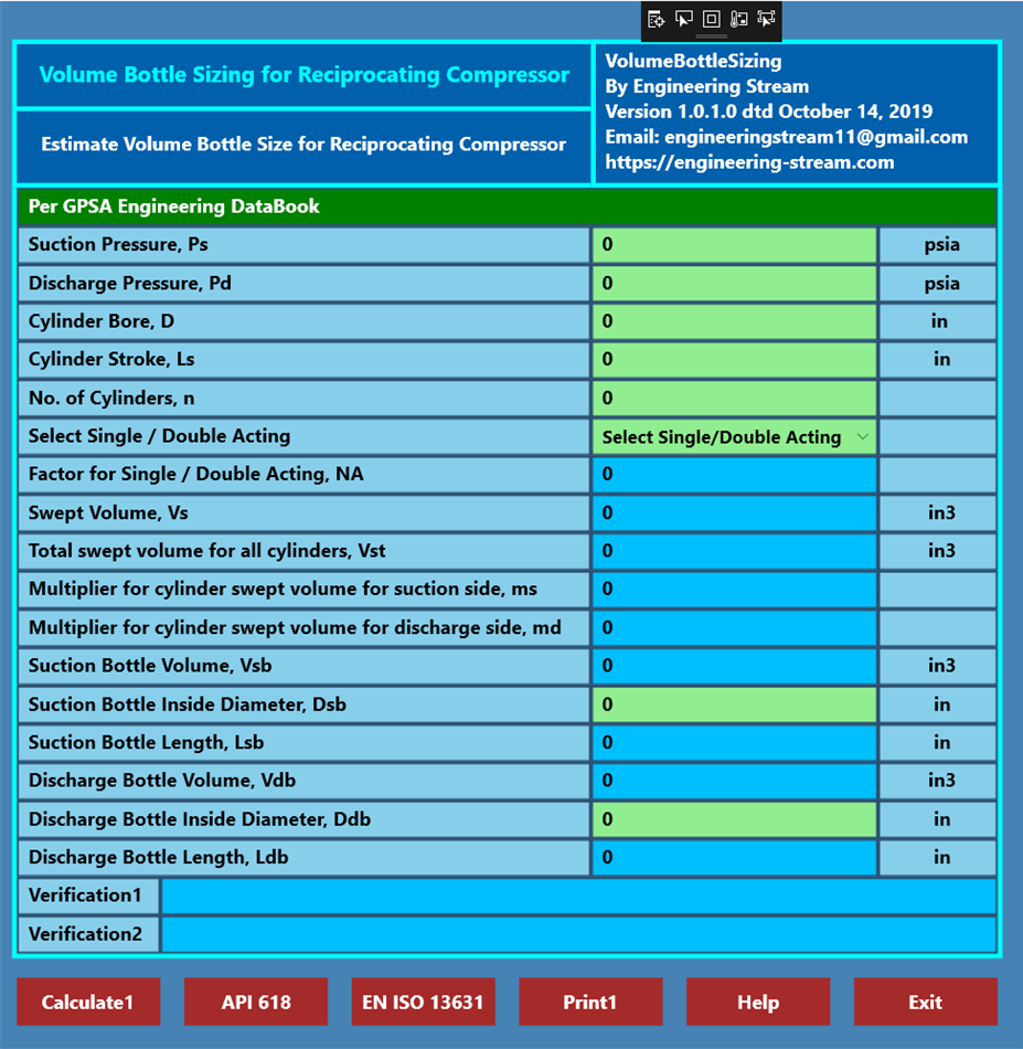 Volume Bottle Sizing For Reciprocating Compressor (Windows) Podle: Engineering-Stream