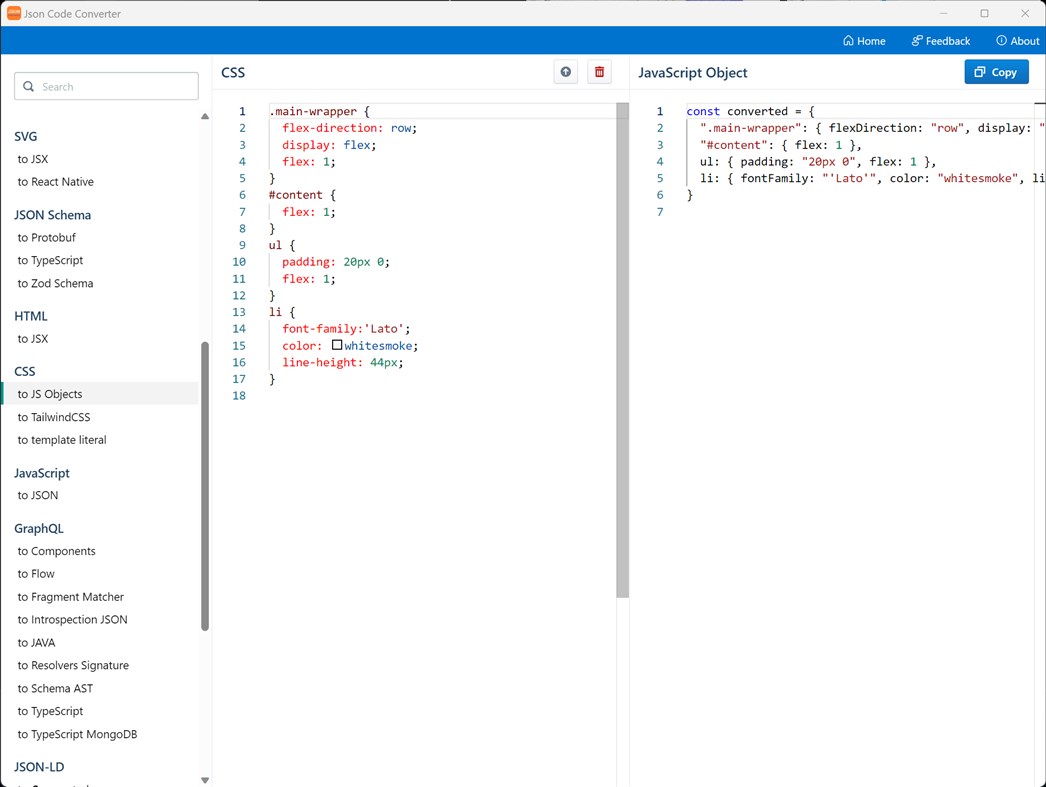 #4. Json Code Converter (Windows) Ved: B4C Studio