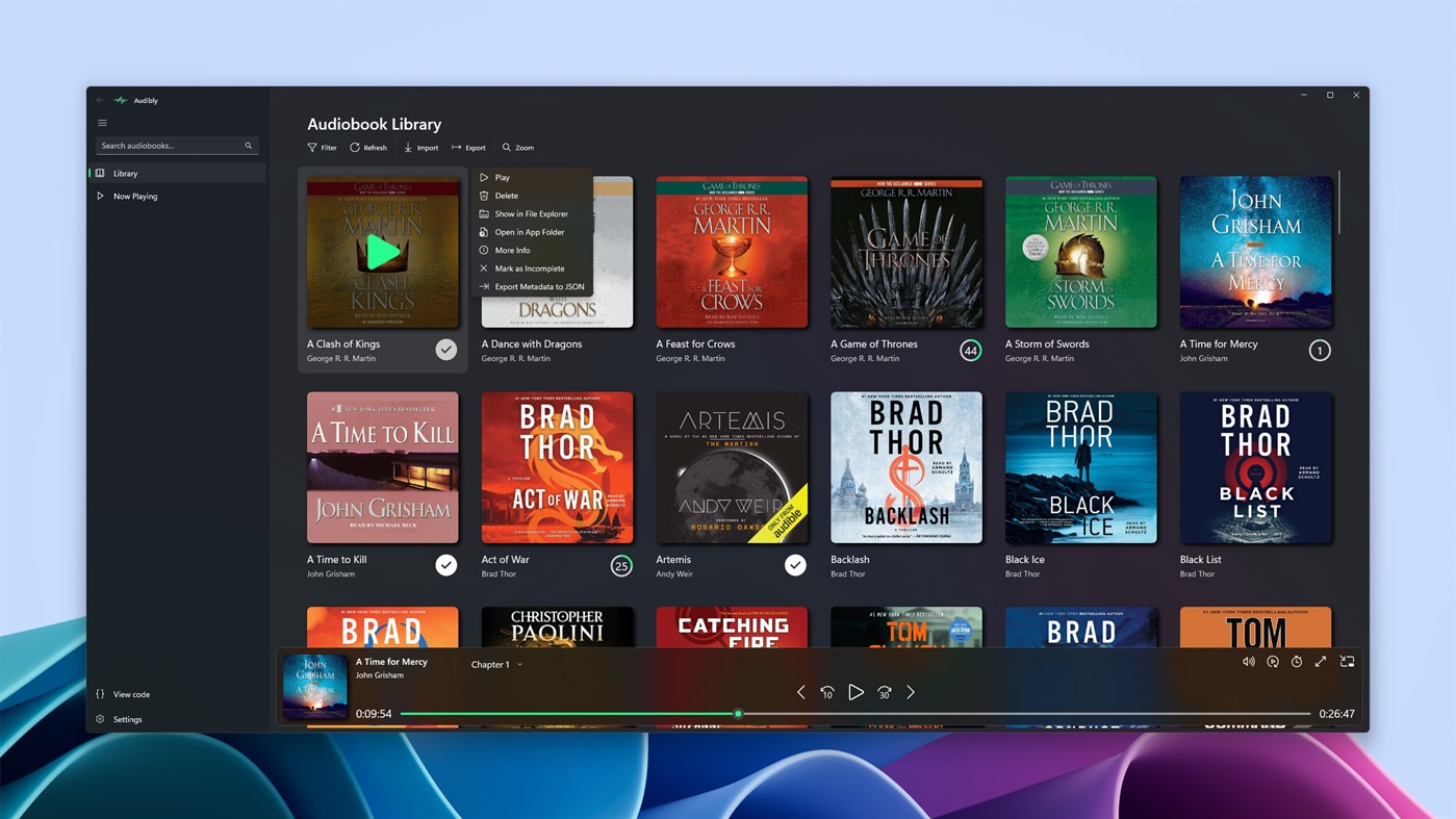#4. Audibly — Audiobook Player (Windows) De: rstewa