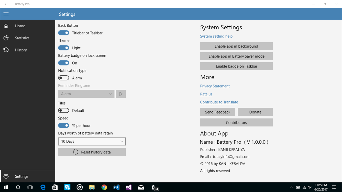 #4. Battery Pro (Windows) Av: KANJI KERALIYA