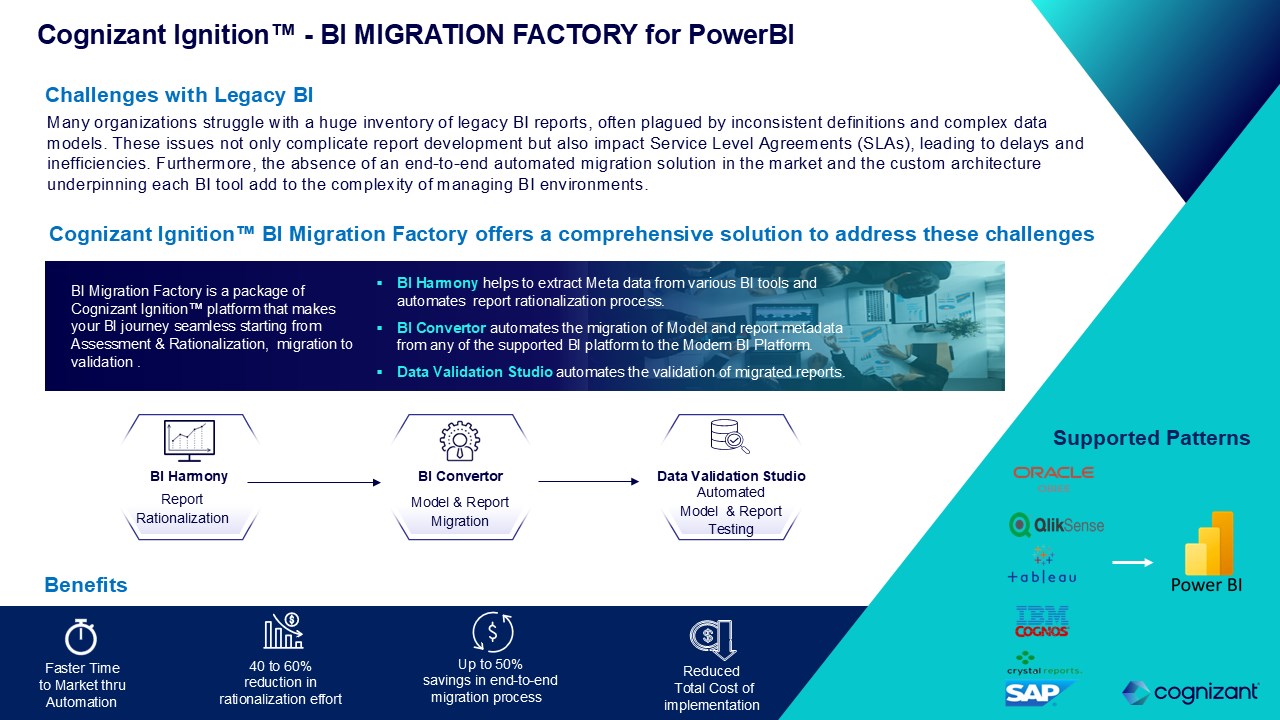 Snapshot 3 of Cognizant Ignition™ BI Migration Factory for X to Power BI