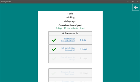 Sobriety Counter for Windows 10 Screenshots 2