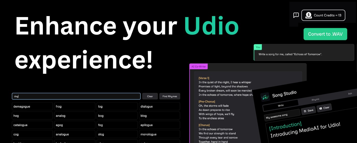 MedioAI: Enhance Udio marquee promo image