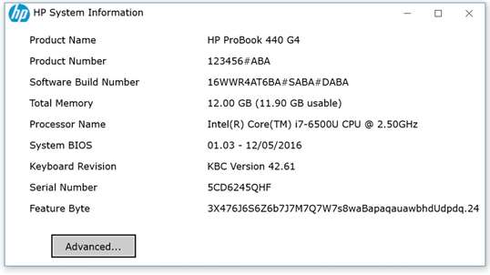 HP System Information screenshot 1