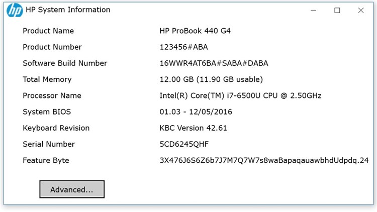 HP System Information - PC - (Windows)