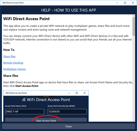 Wifi Direct Access Point screenshot 2