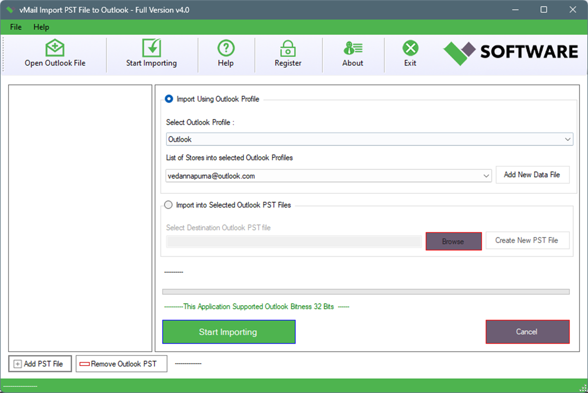 #1. PST File Importer (Windows) 由: VSOFTWARE