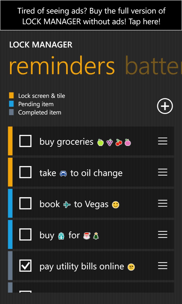 Lock Manager for Windows 10 Mobile