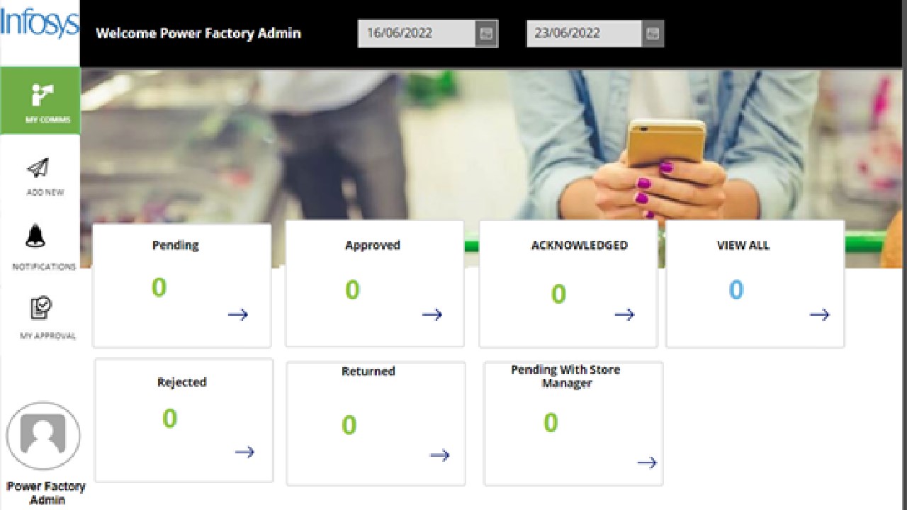 Snapshot 2 of Infosys Store Communication App