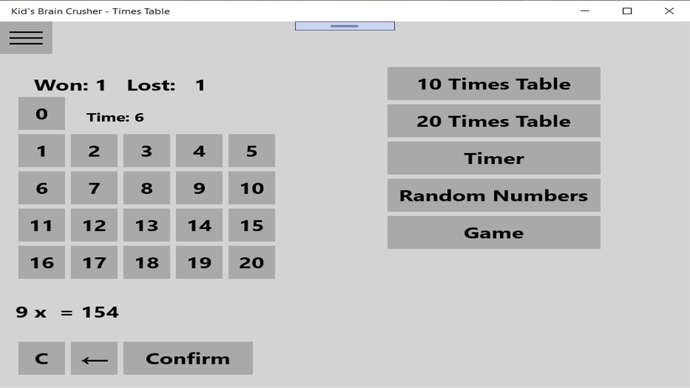#2. Kid`s Brain Crusher - Times Table (Windows) De: Nicerdyne Systems