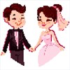 Bride and Groom Color By Number: Pixel Art, Wedding Coloring Book