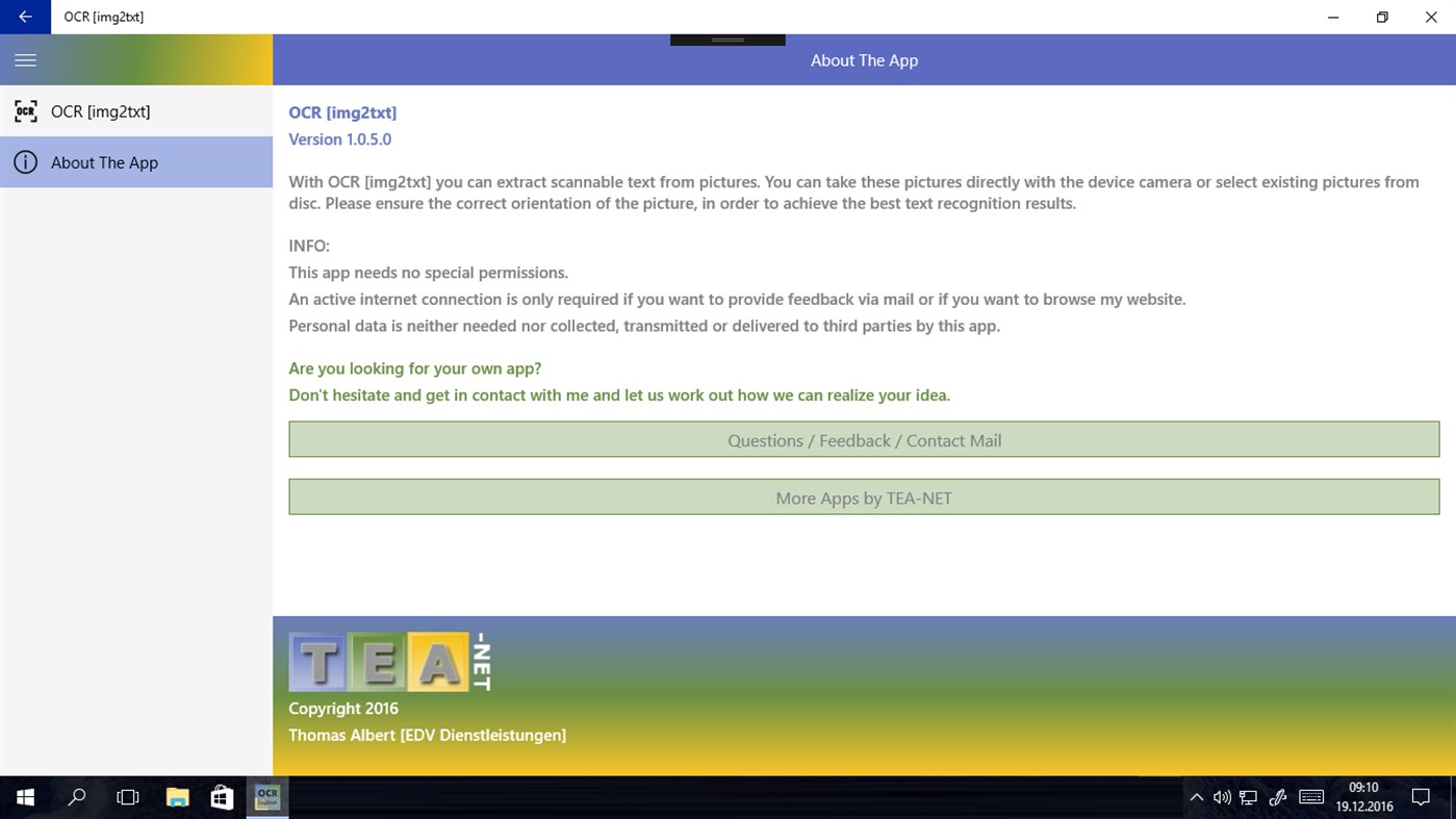 #2. OCR [img2txt] (Windows) De: Thomas Albert - EDV Dienstleistungen