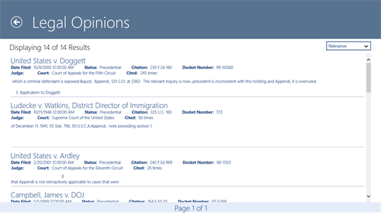 Legal Opinions screenshot 2