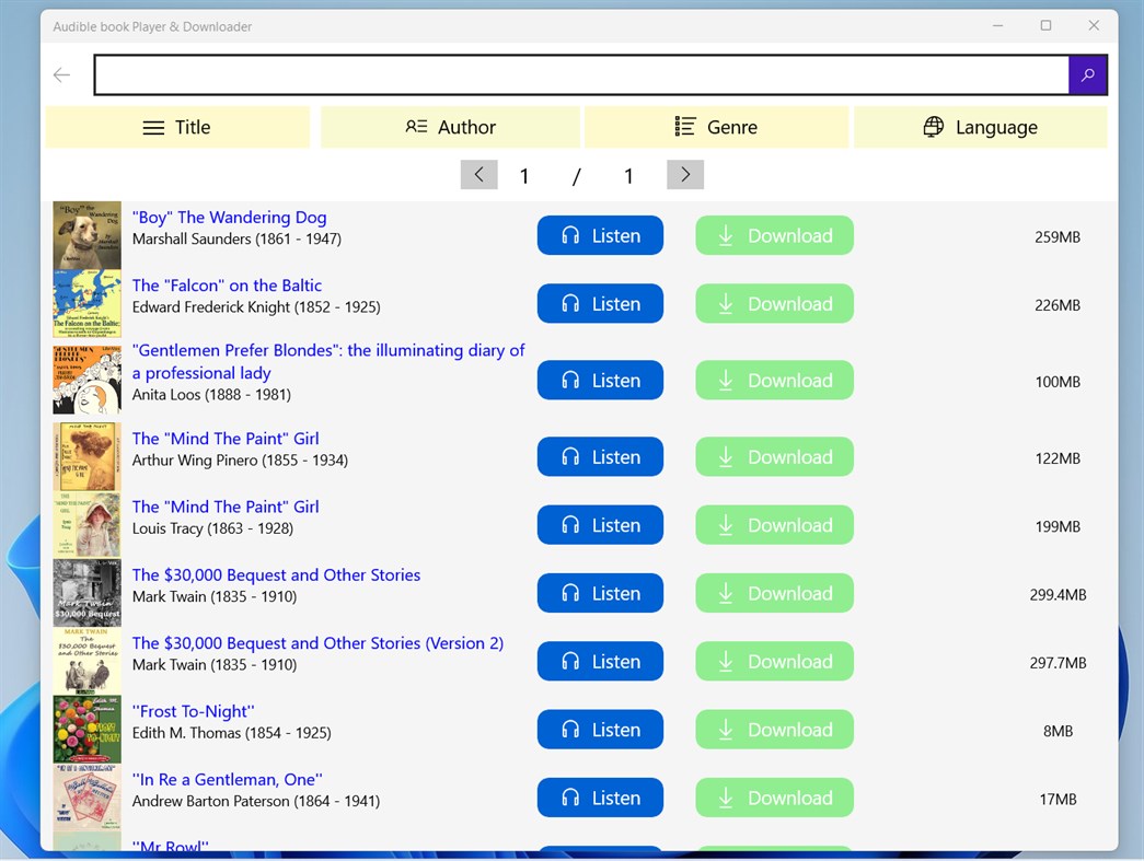 #1. Audio Book Listening and Downloading (Windows) Podle: Summer Apps 10