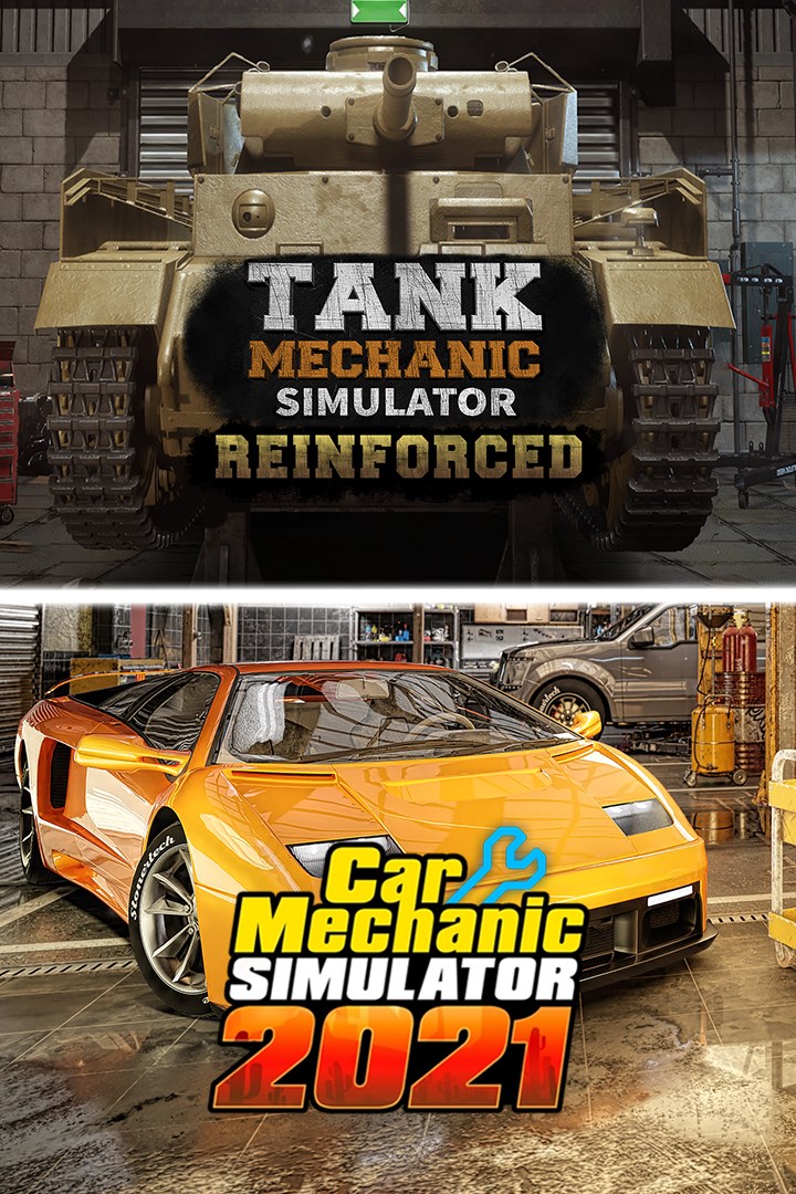 Box shot of Car Mechanic Simulator 2021 & Tank Mechanic Simulator