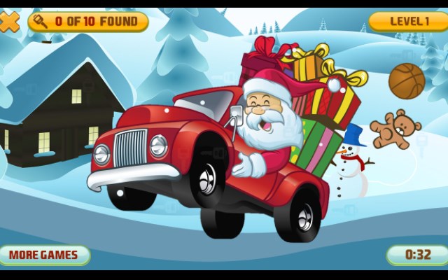 Christmas Vehicles Hidden Keys Game