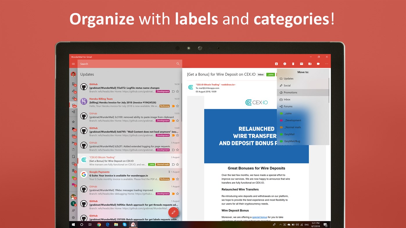#3. WunderMail - Native Mail App (Windows) 由: Tim Grabinat