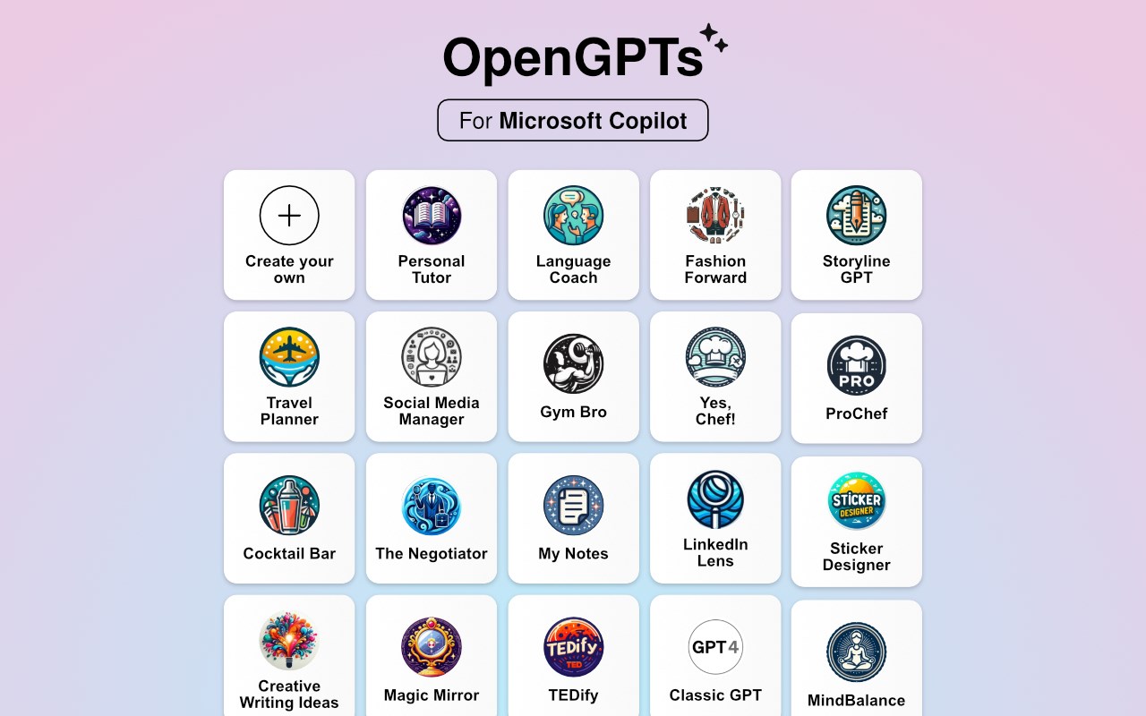 OpenGPTs - for Copilot and Bing Chat